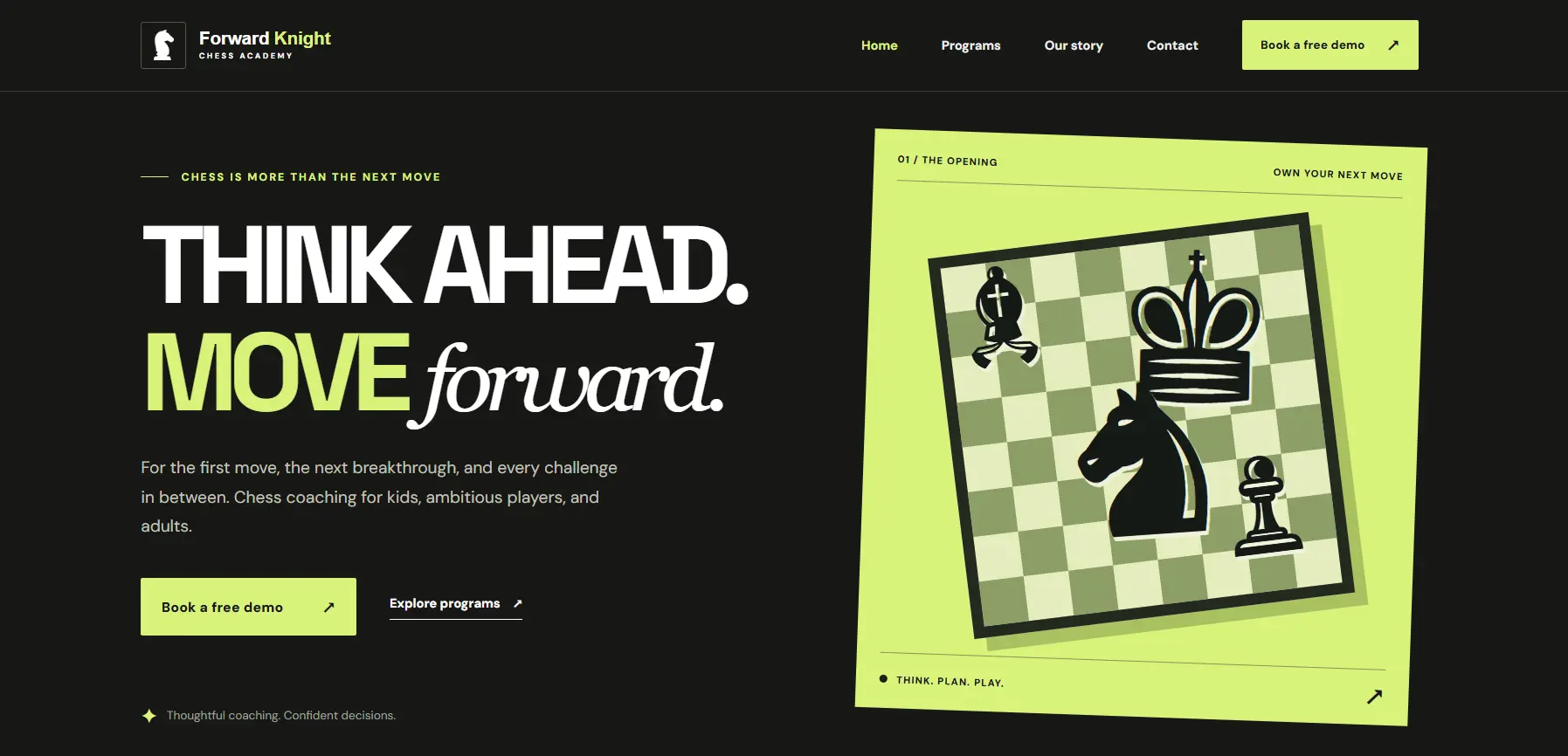 Forward Knight Chess Academy website redesign preview